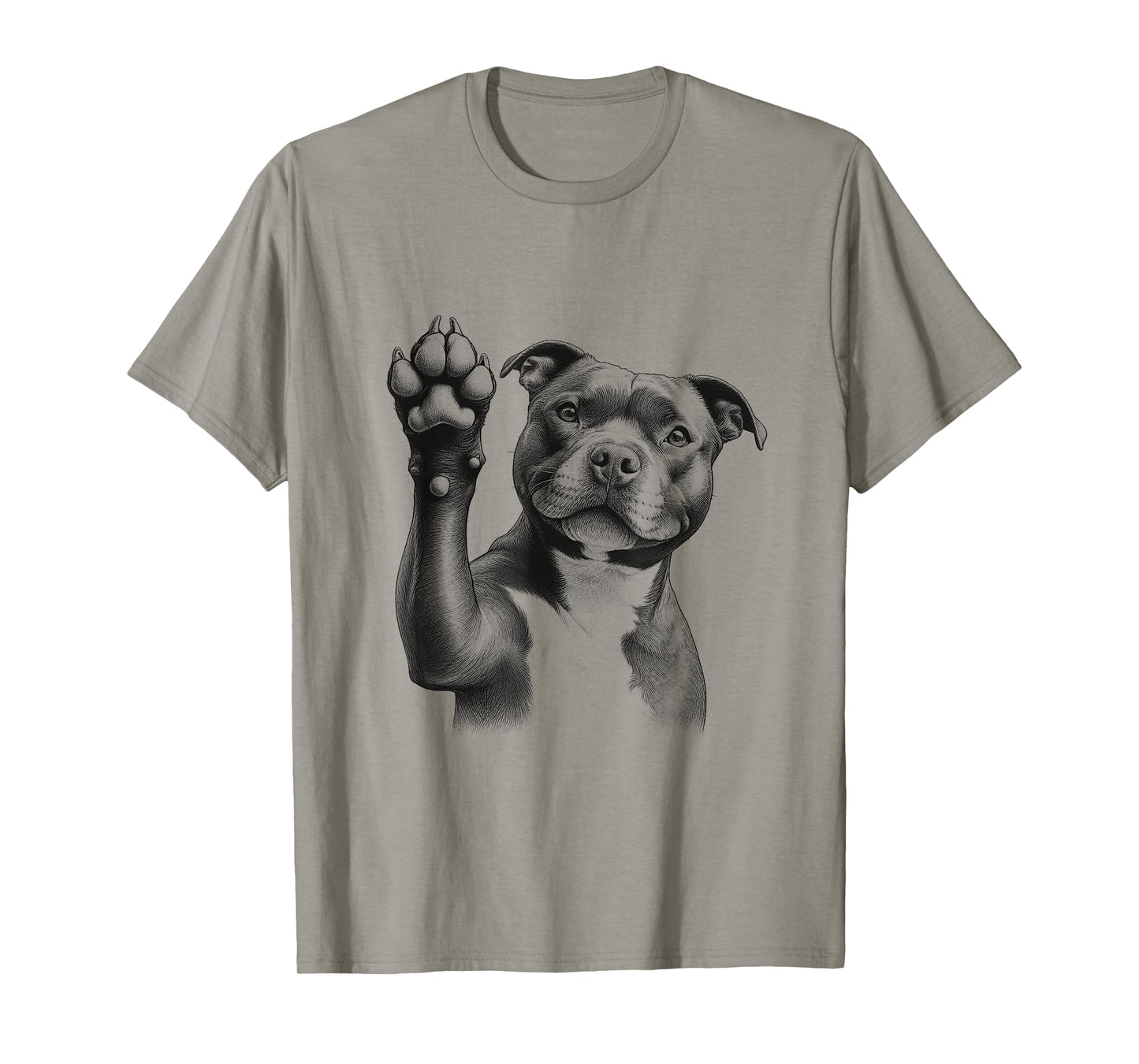 Cute Staffordshire Bull Terrier Staffy Dog Paw Design T-Shirt