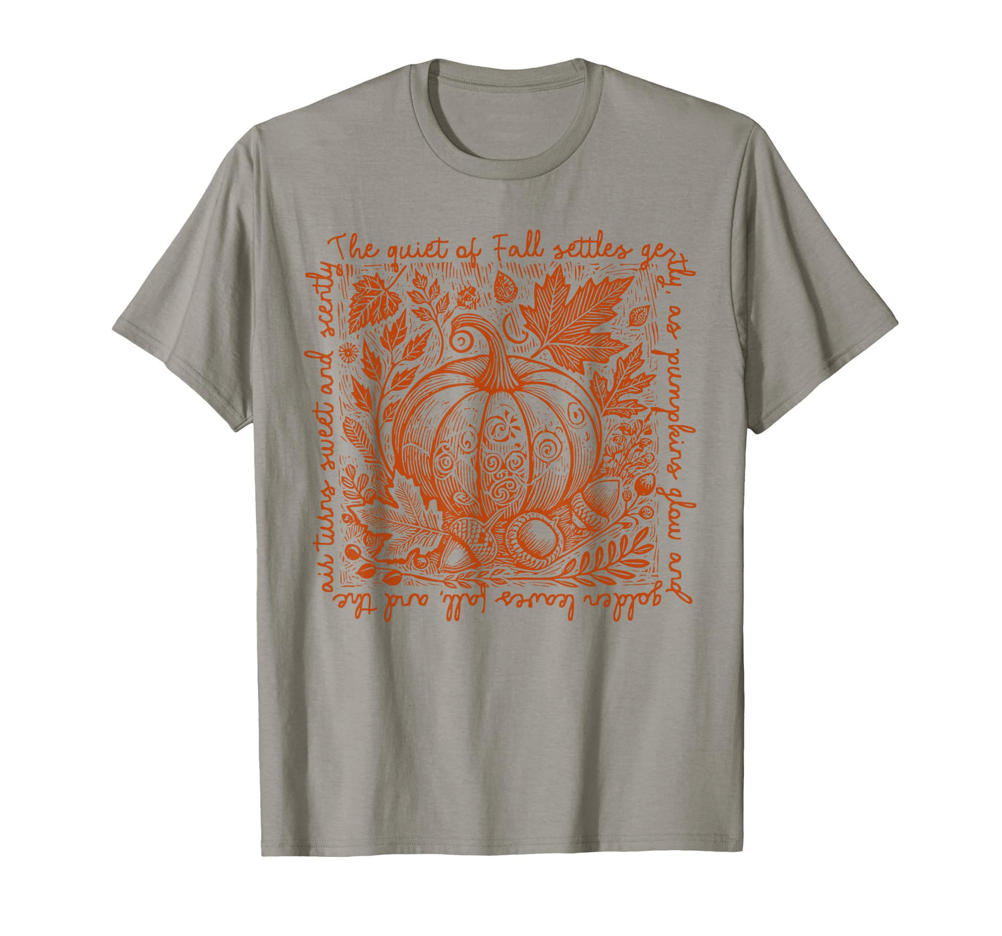 Wildflower Pumpkin Season Autumn Fall Leaves Thanksgiving T-Shirt
