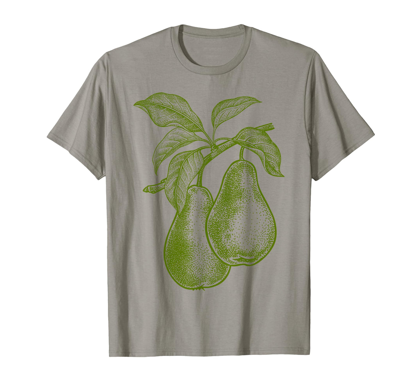 Big Fruit Mono Farblinie Birne Pear Green Fruit Retro Vintage Line Graphic - Pear T-Shirt