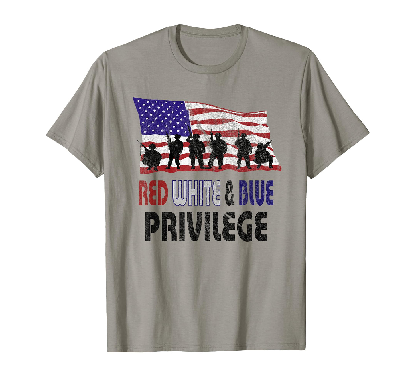 Red White & Blue Privilege Veteran's Day T-Shirt Vets T-Shirt