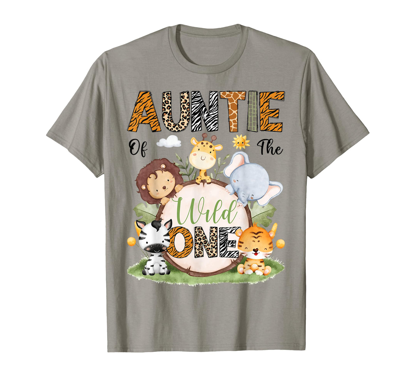 Auntie Of The Wild One 1St Birthday Boy Safari Lover T-Shirt