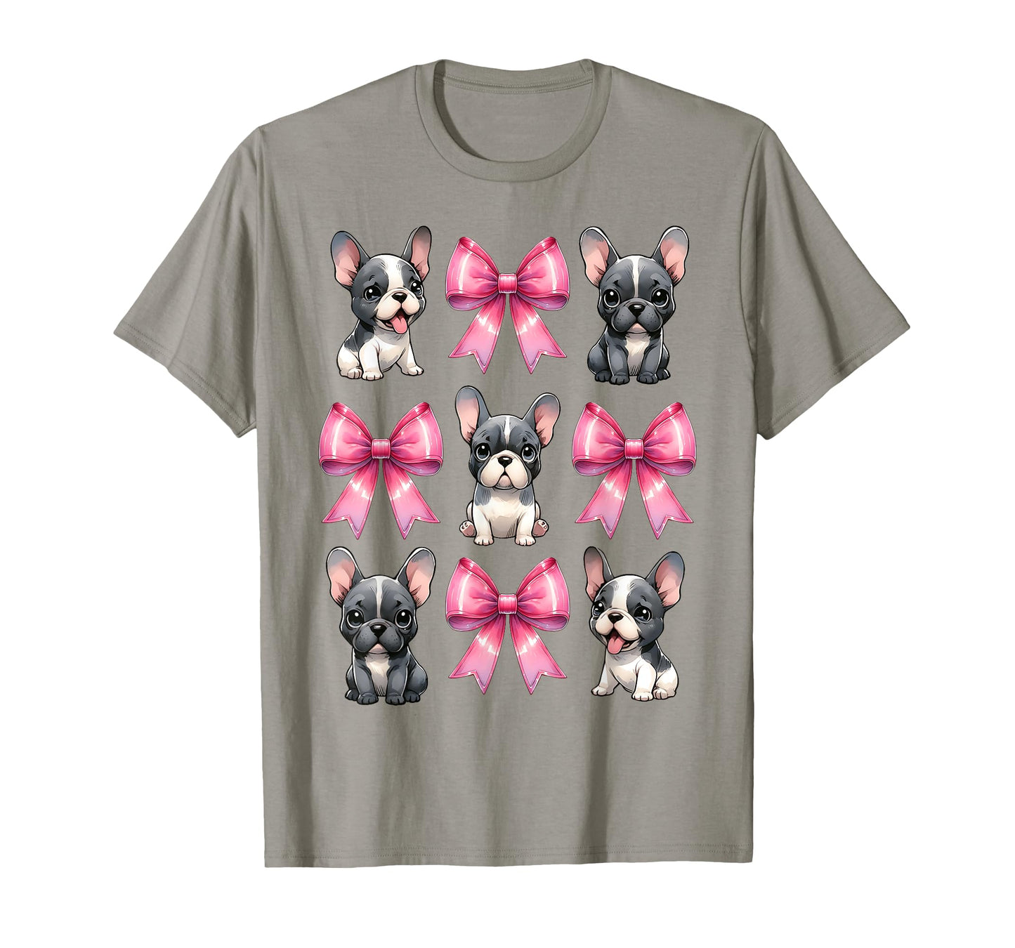 Coquette Bow French Bulldog Dog Frenchie Mom Pink Ribbon Mom T-Shirt for Men Women Kids