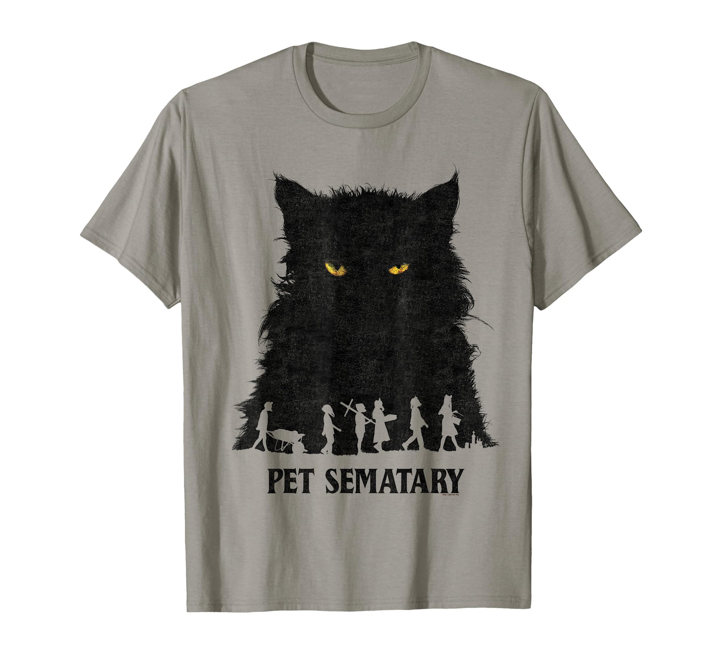 Pet Sematary Halloween Silhouettes Cat Yellow Glowing Eyes T-Shirt