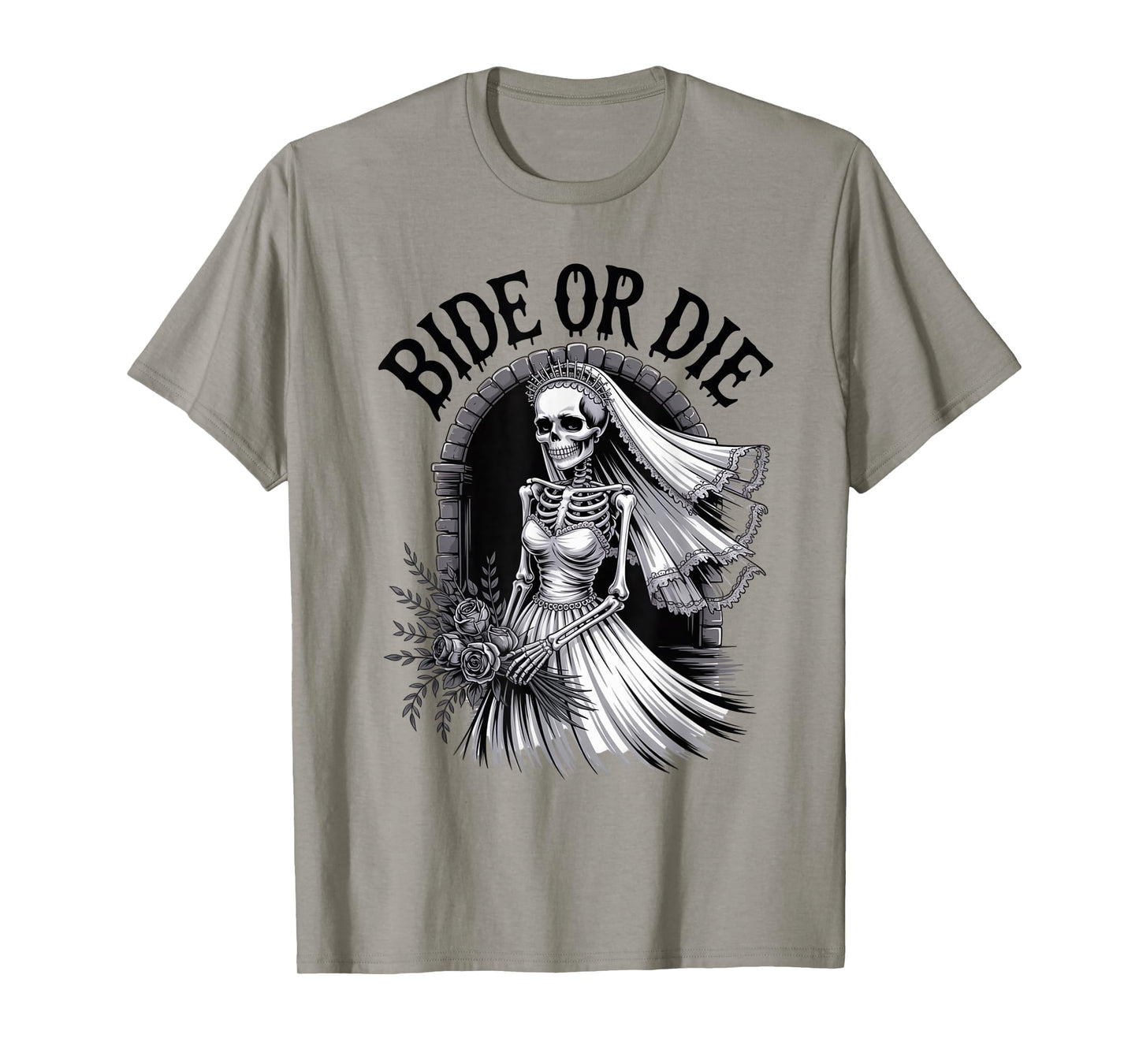 Bride Or Die Bachelorette Goth Bridal Party Skeleton T-Shirt