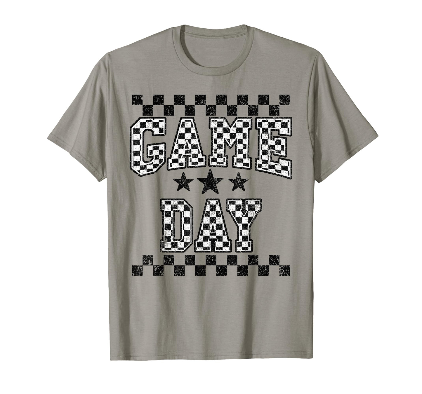 Retro Black White Football Season Checkered Game Day T-Shirt