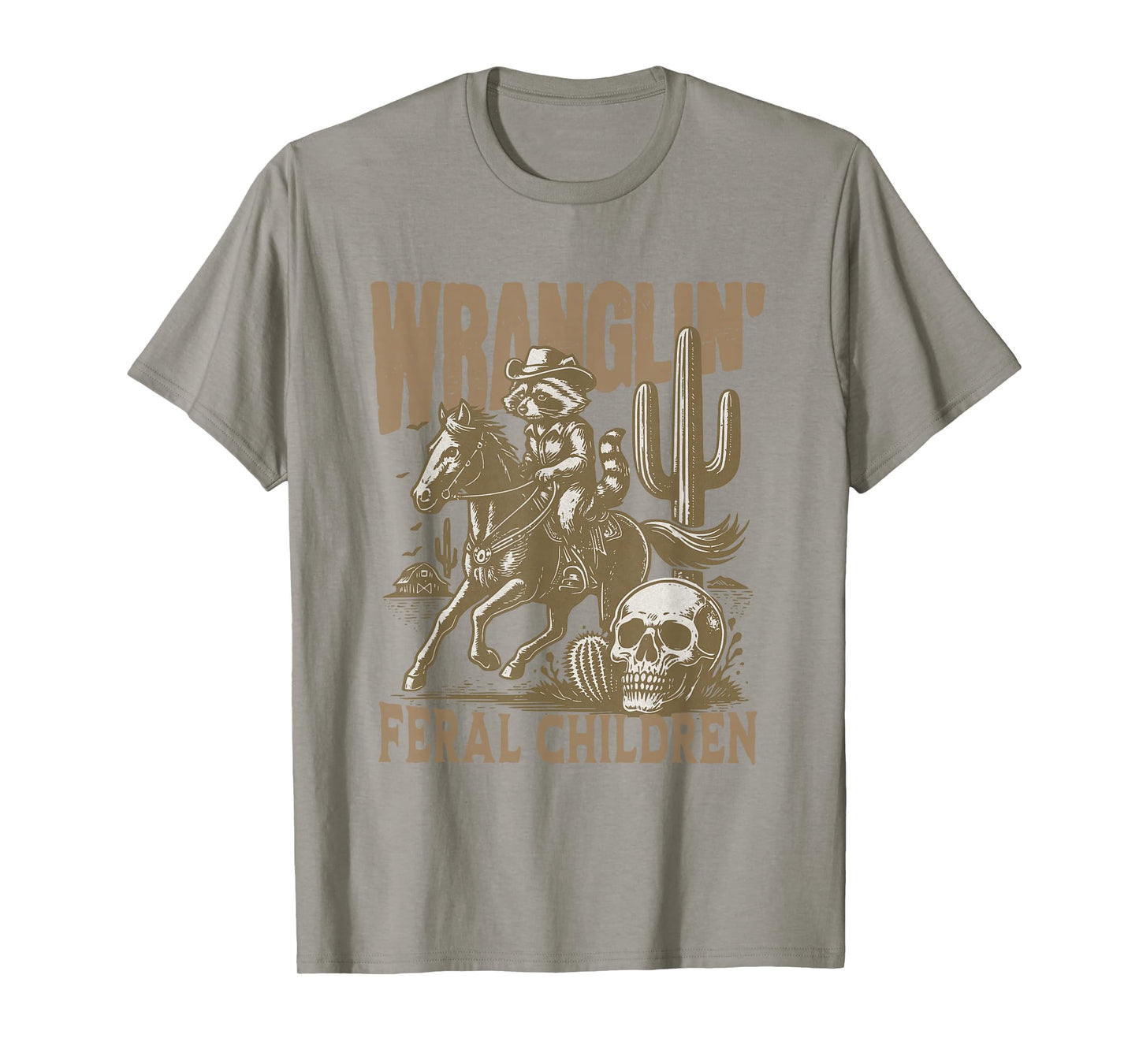 Retro Cowboy Wranglin' Feral Children Racoon 90s Western T-Shirt