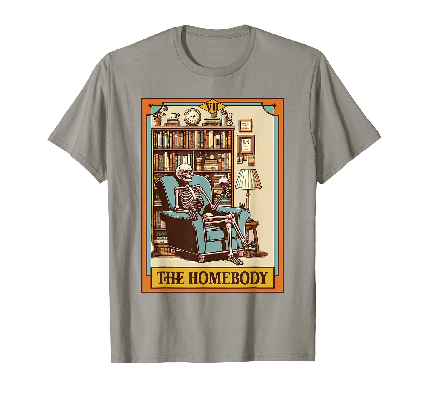 Introvert Homebody Awkward Skeleton The Homebody Tarot Card T-Shirt