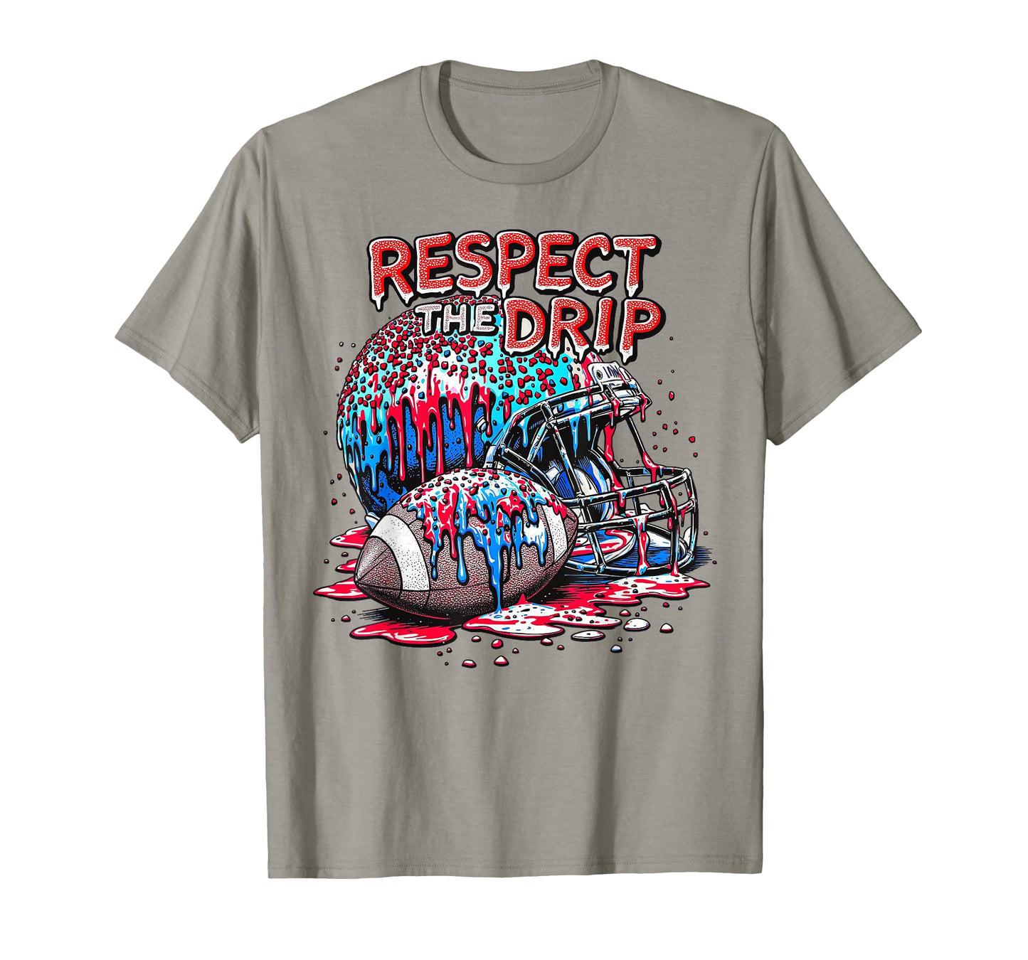 Football Drip for Boys Ice Cream Respect The Drip Football T-Shirt