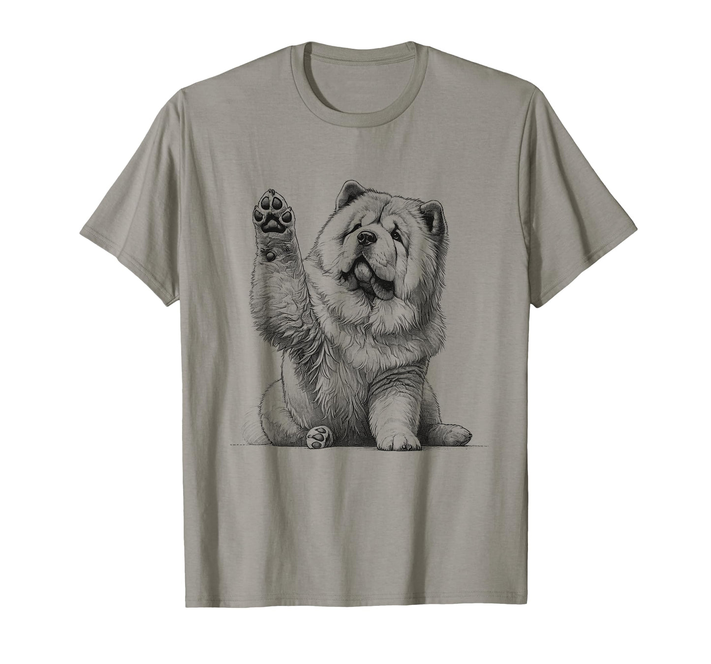 Cute Chow Chow Dog Raising Paw Design T-Shirt
