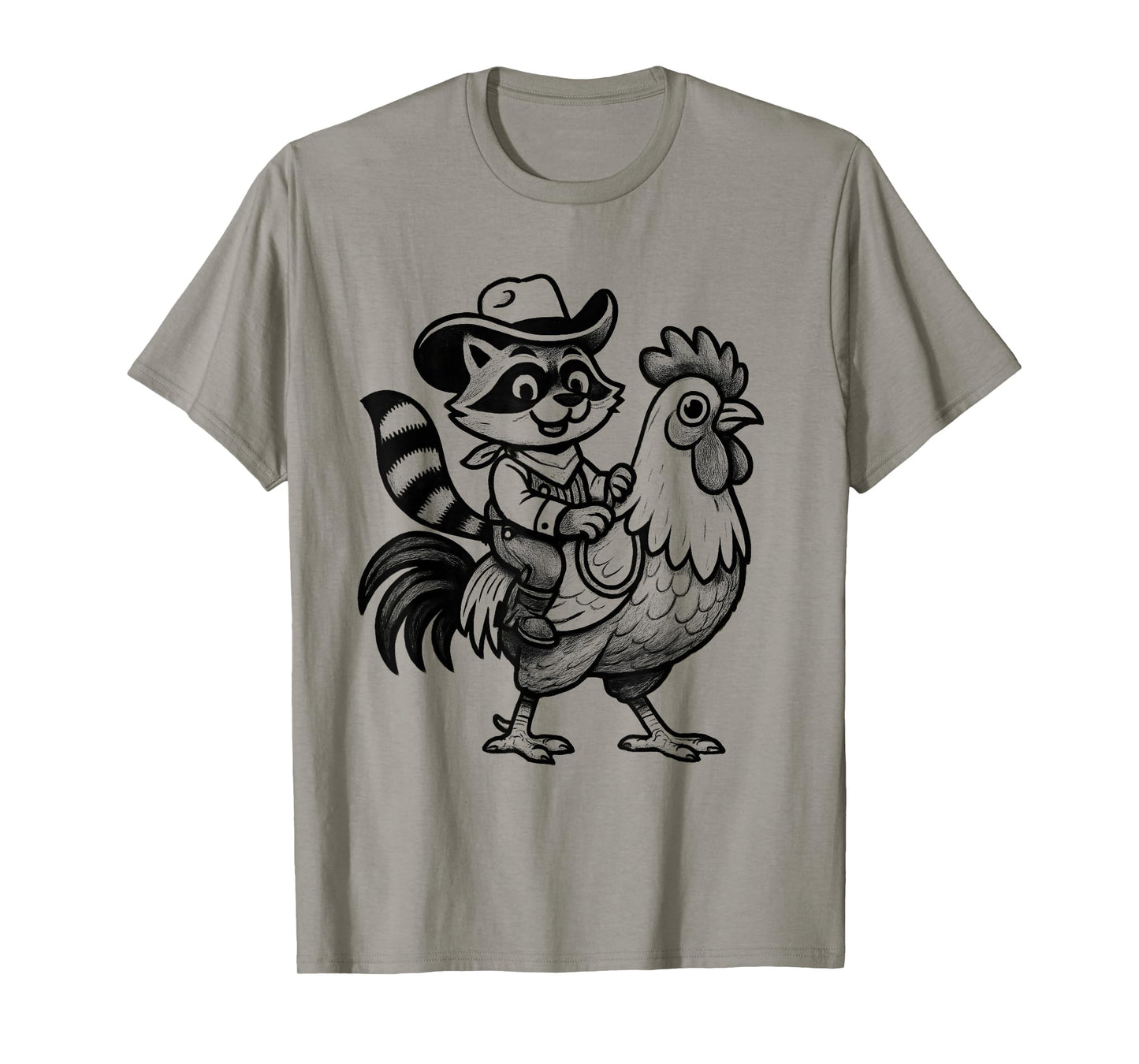 Vintage Cowboy Hat Raccoon Riding Rooster Funny Western T-Shirt