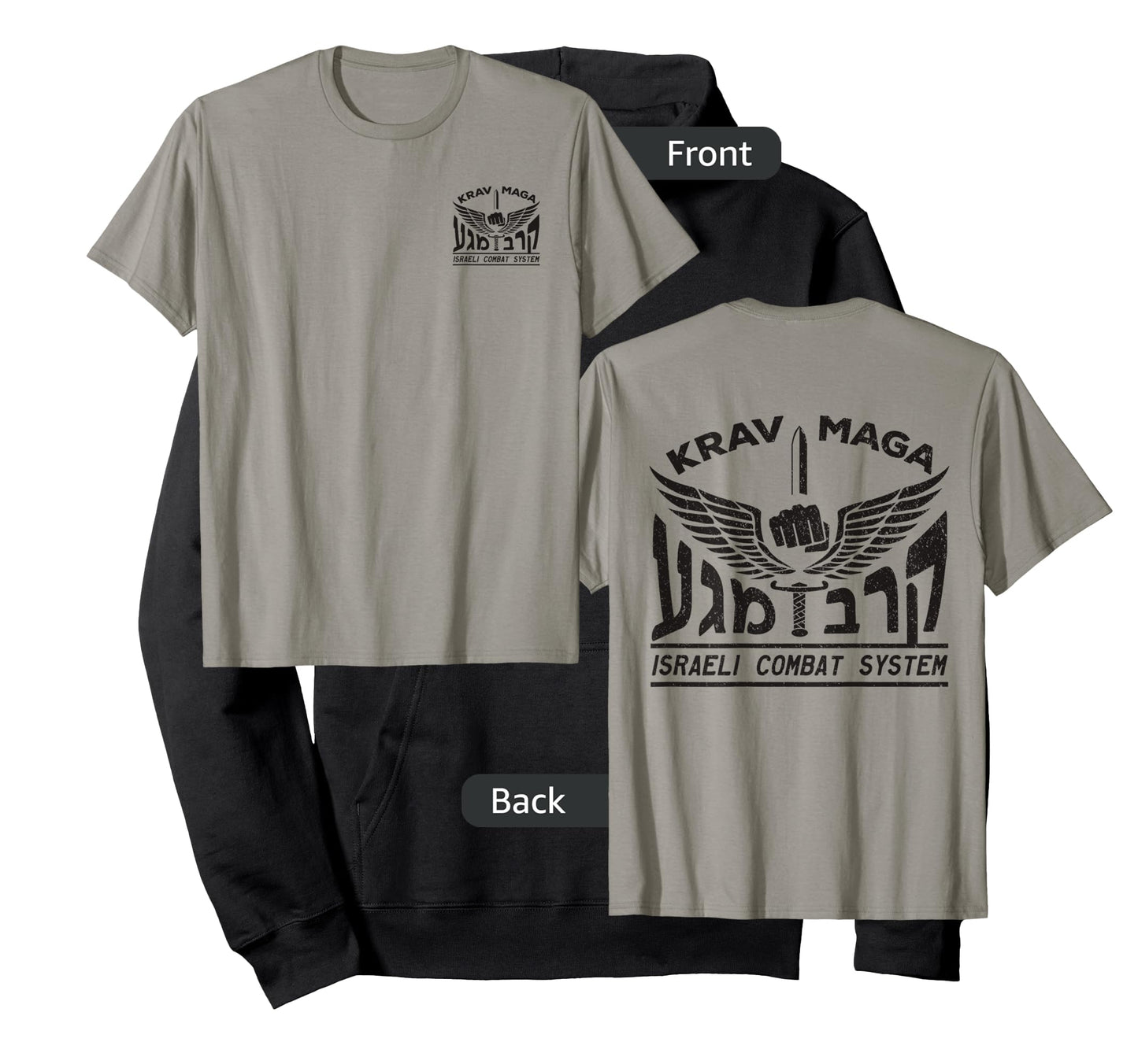 Krav MAGA Shirt Israeli Combat System IDF Front Back T-Shirt