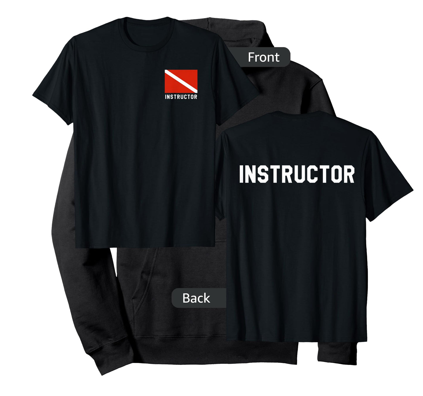 Divers Flag Double Sided Scuba Diving Instructor Shirt T-Shirt