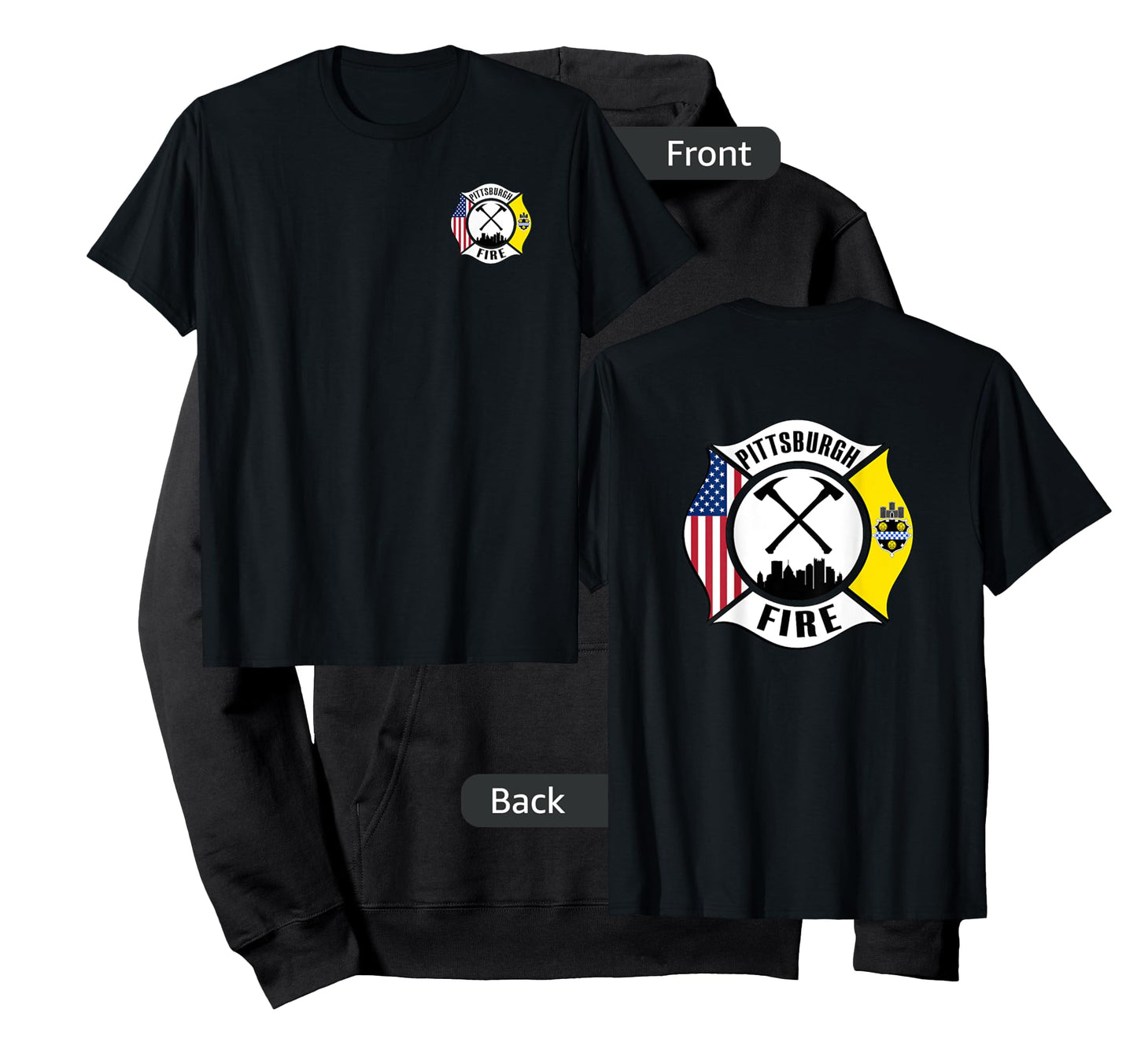 Pittsburgh Fire Bureau Pennsylvania Fireman Rescue Red Line T-Shirt
