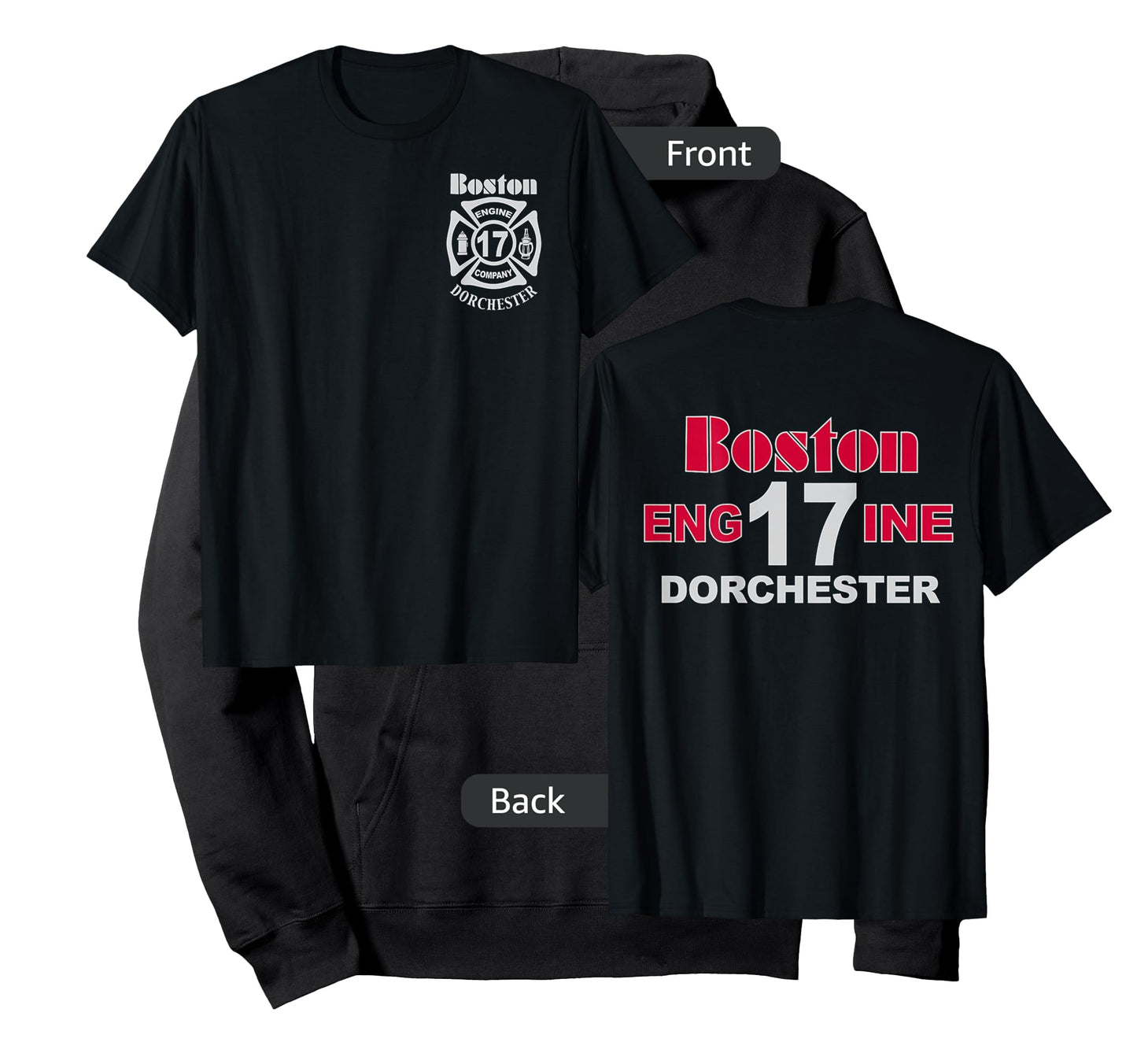 Boston Fire Department Engine 17 Dorchester - Light Graphics T-Shirt
