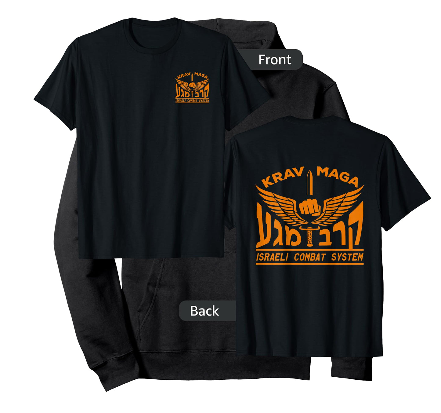 KRAV MAGA Shirt Israeli Combat System Front Back T-Shirt