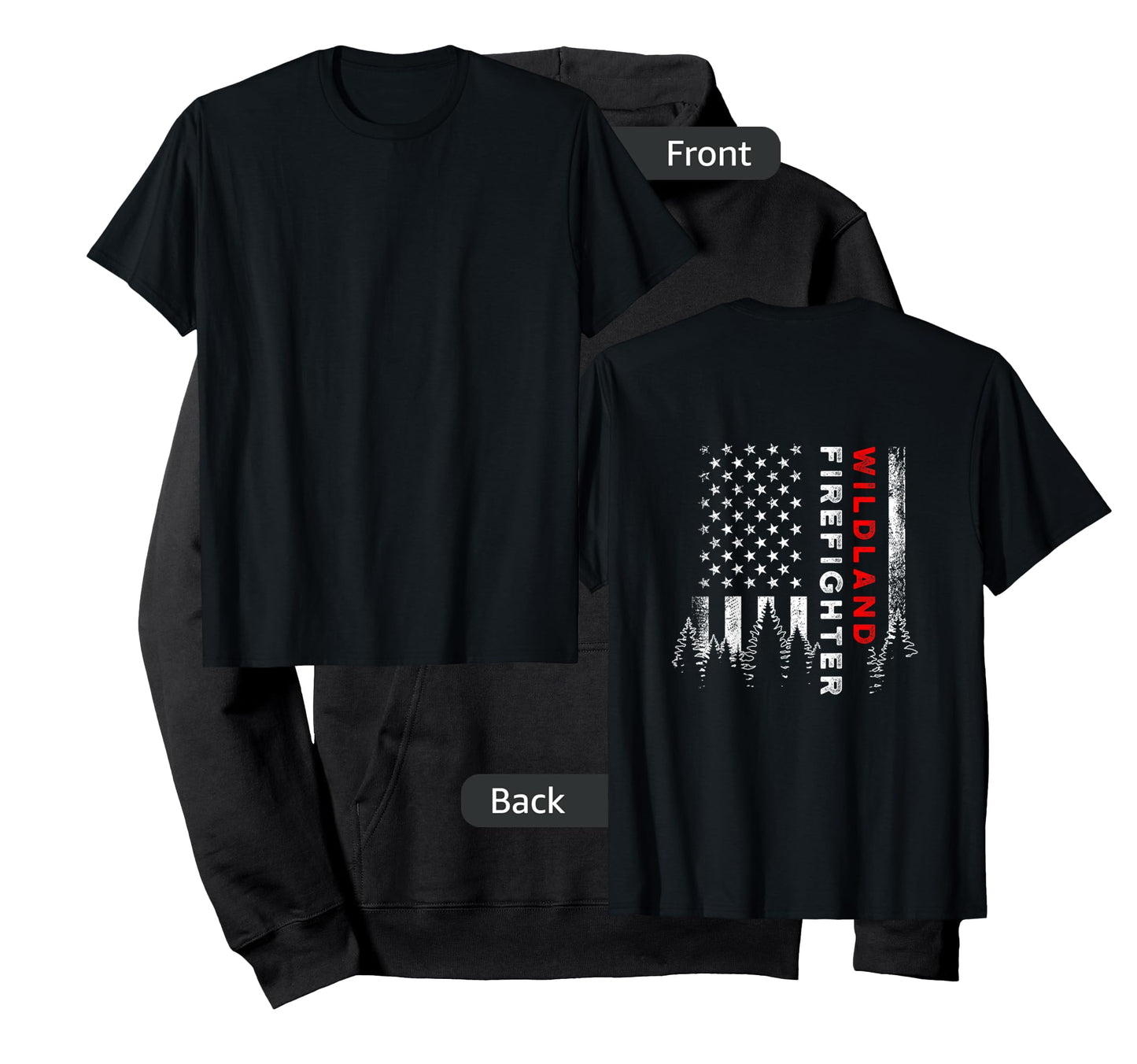 Wildland Firefighter Us Flag Firemen T-Shirt