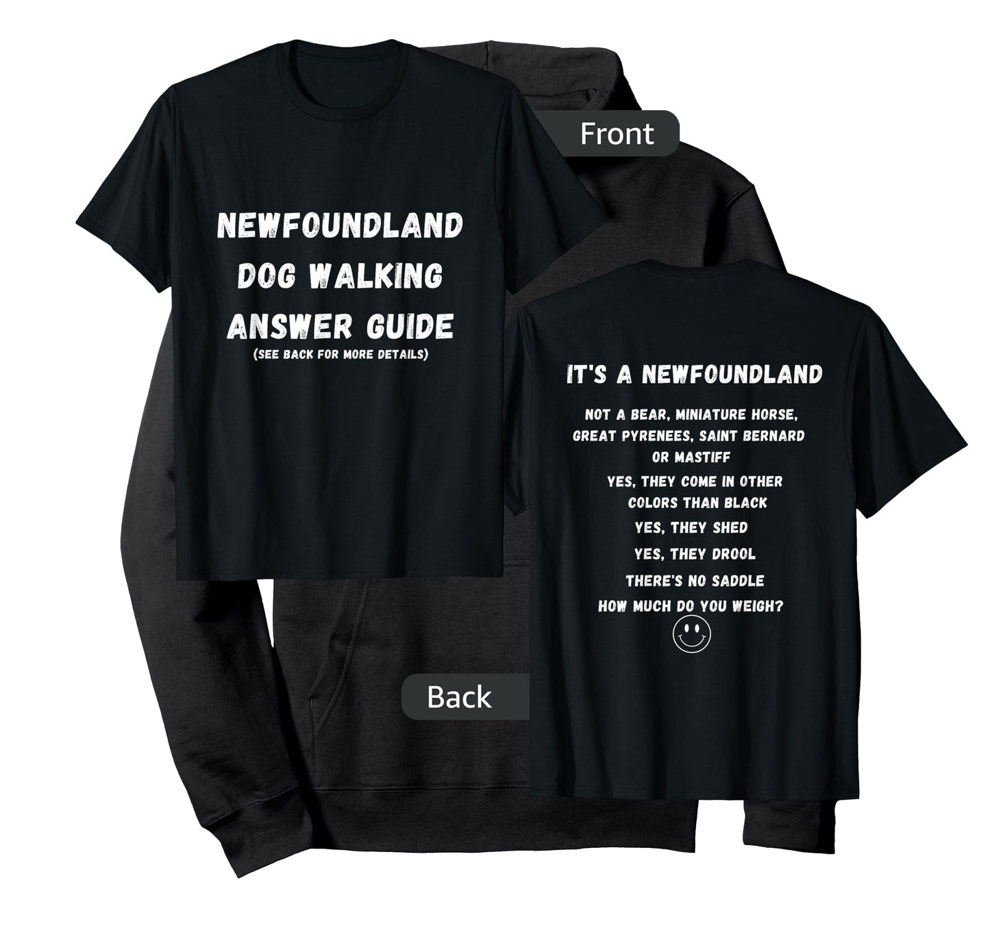Funny Newfoundland Dog Walking Answer Guide T-Shirt