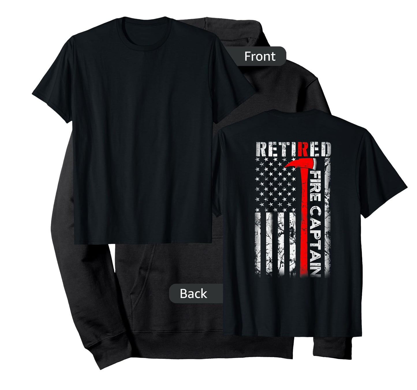 Retired Firefighter Fire Captain Retirement UAS flag Gifts T-Shirt