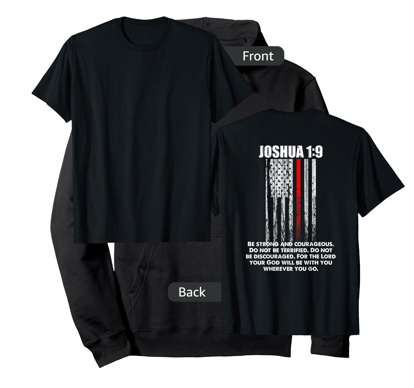 Thin Red Line Firefighter Bible Verse Christian T-Shirt