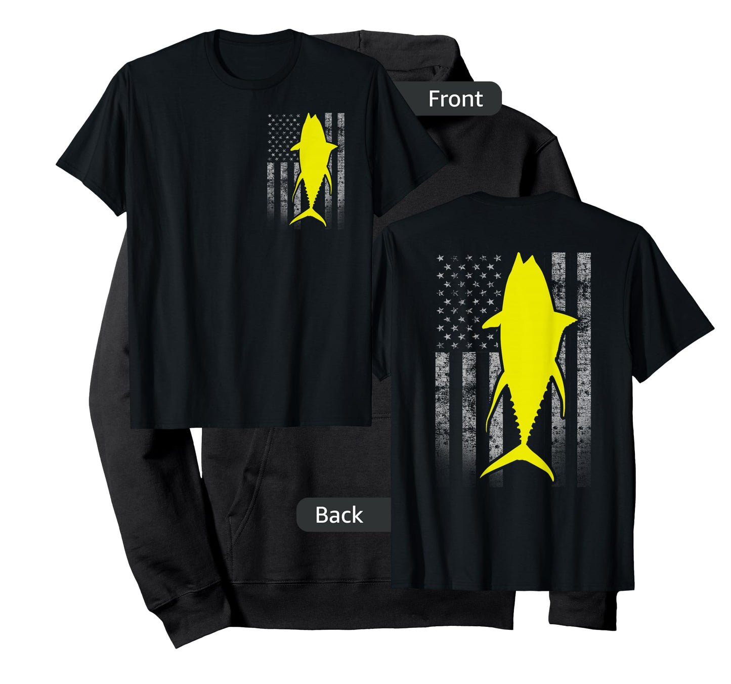 Two-Sided Yellowfin Flag Shirt - Yellowfin Tuna US Flag T-Shirt