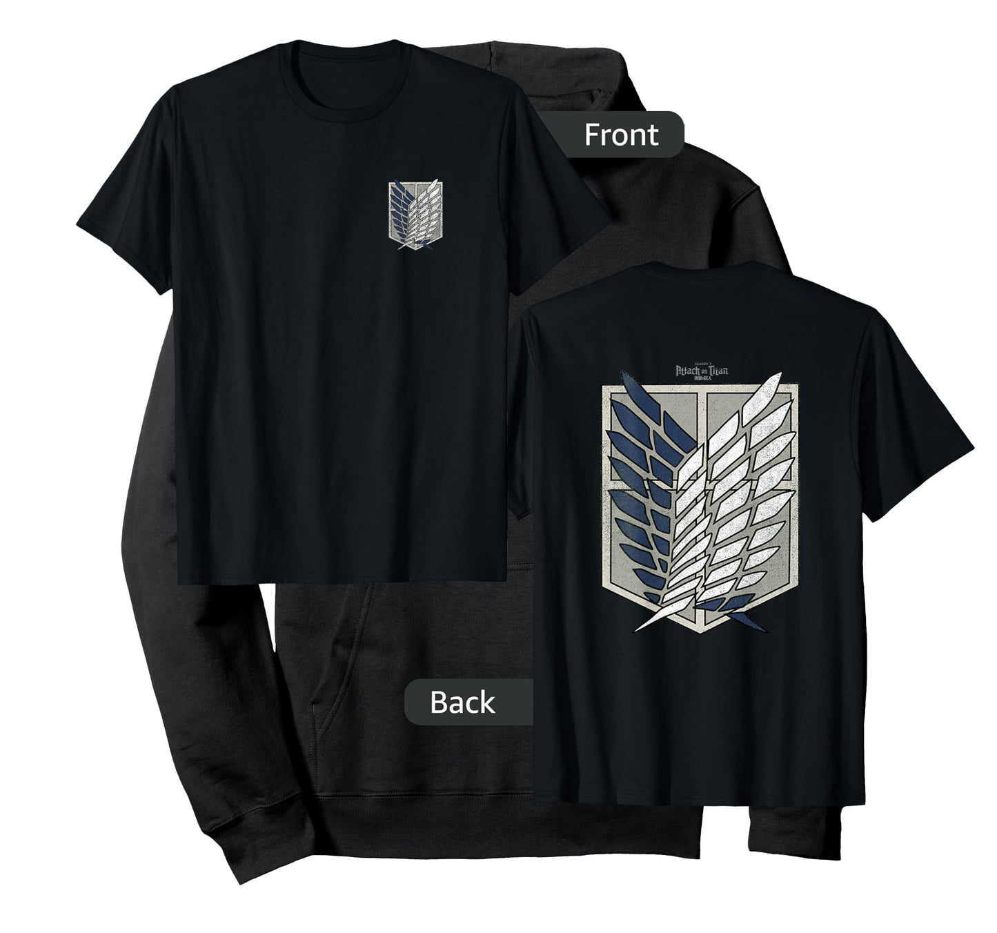 Attack on Titan Season 3 Scout Regiment Emblem Front Back T-Shirt