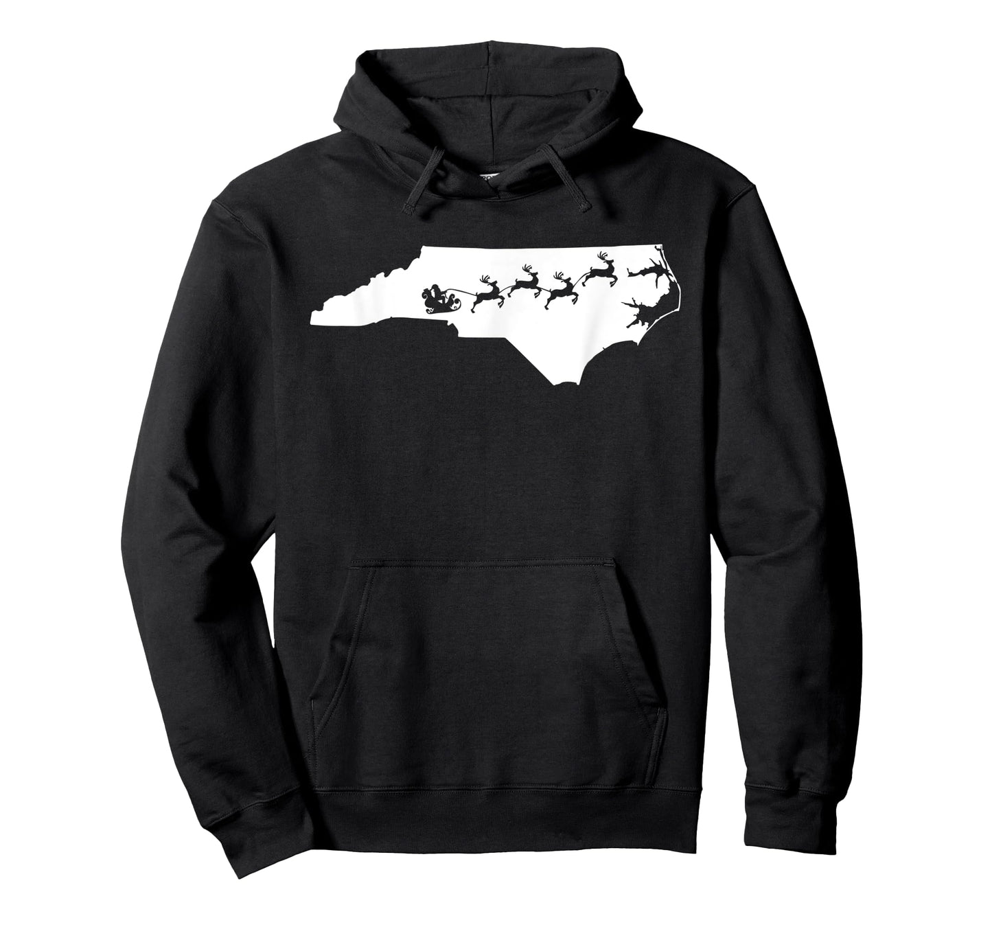 North Carolina Christmas Map Reindeer T-Shirt