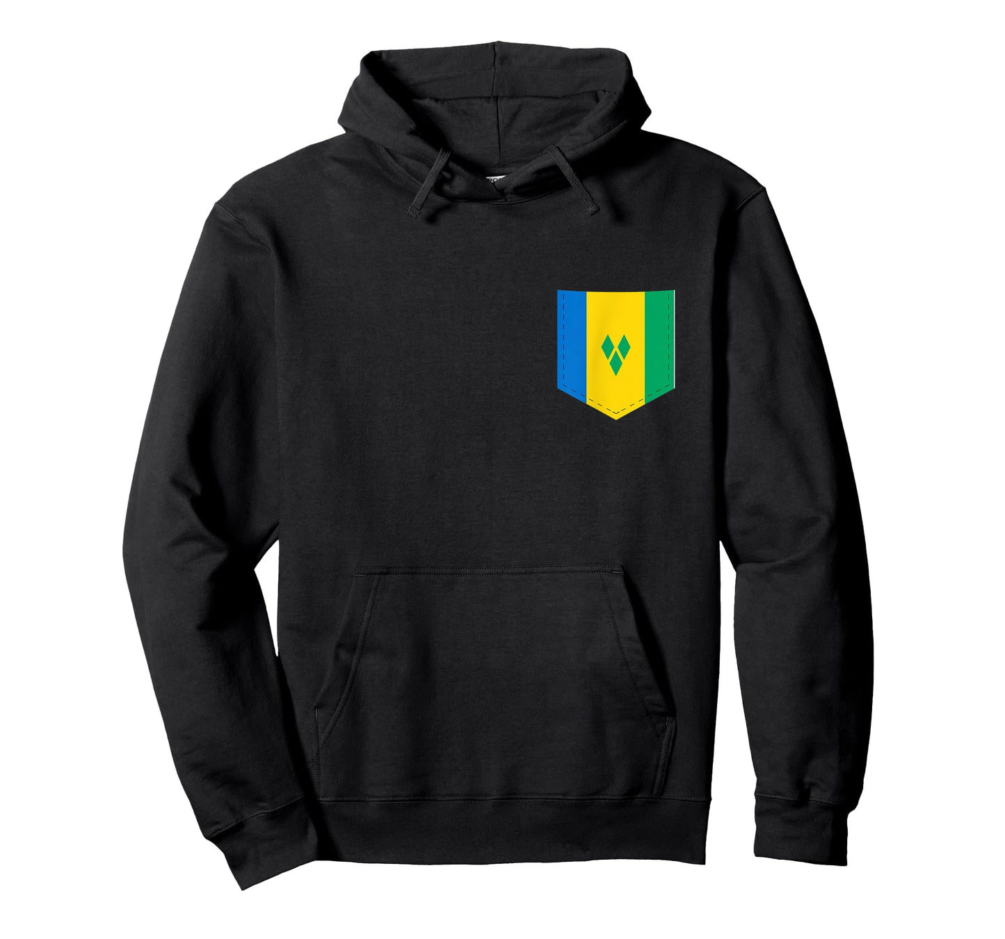 Saint Vincent Flag Tee with Printed Vincentians Flag Pocket