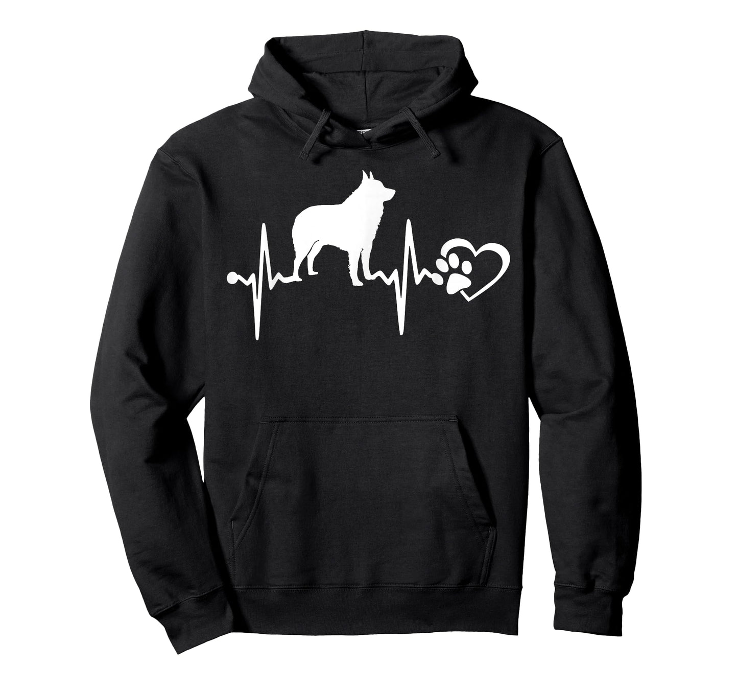 Schipperke Dog Paw Heartbeat Funny Puppy Lover T-Shirt