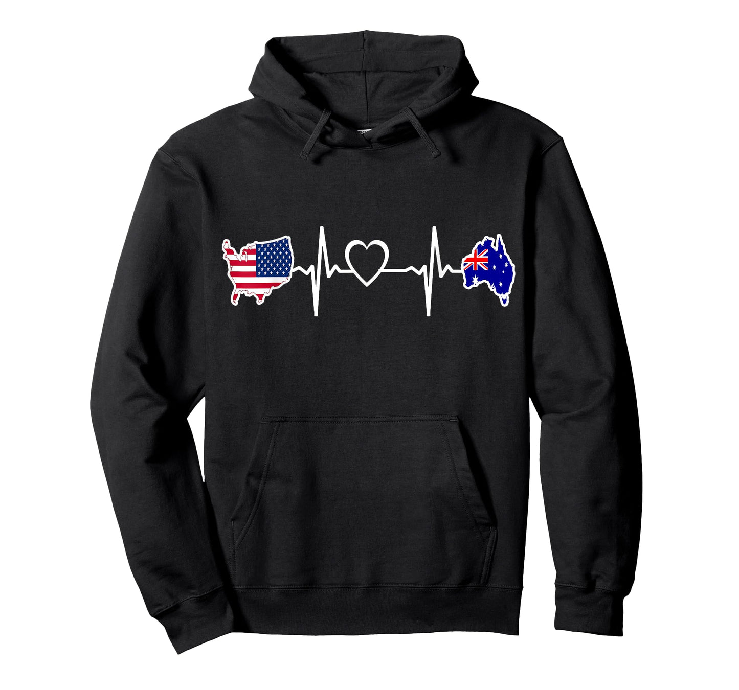 Australia American USA Flag - USA Australian Heartbeat T-Shirt