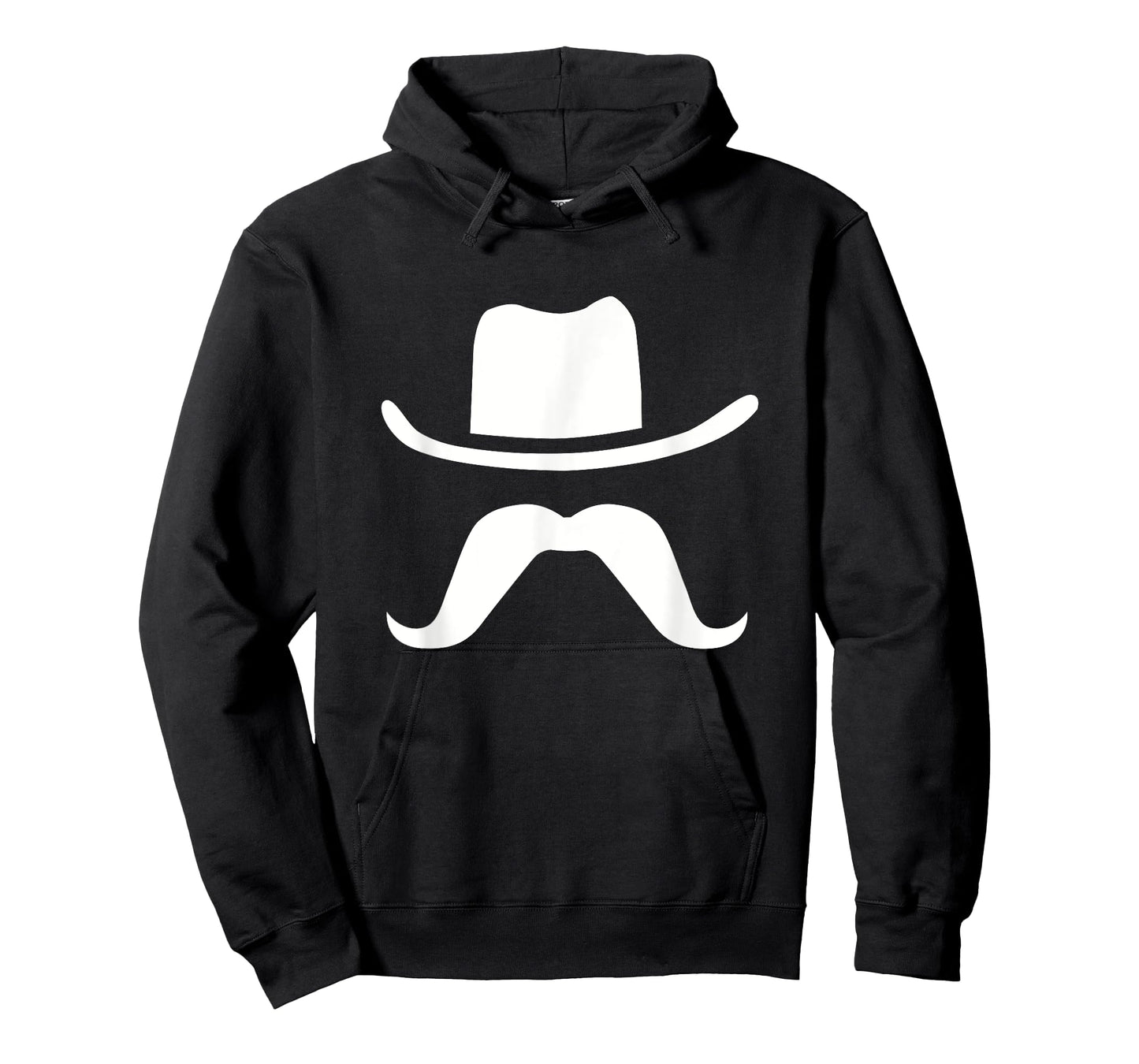 Cowboy Hat & Mustache Funny Silhouette Dark T-Shirt