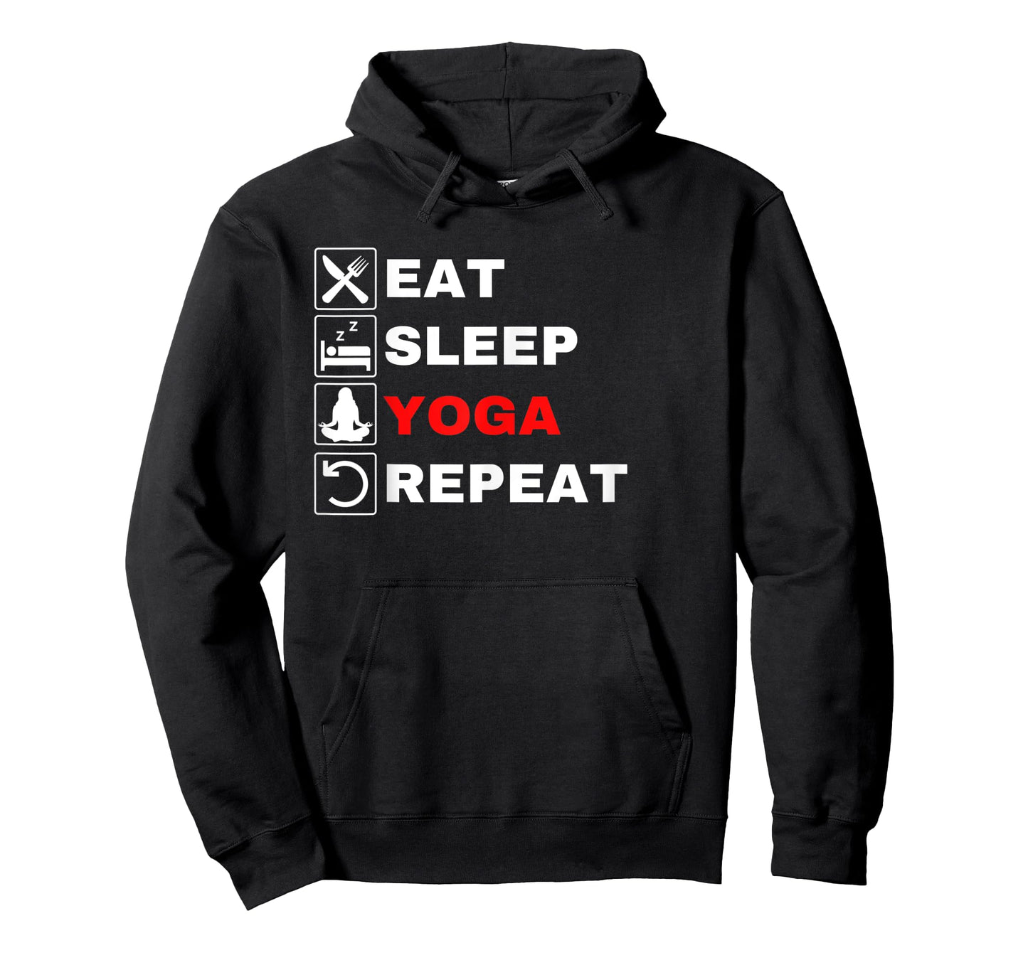 Eat Sleep Yoga Repeat, Exercise Gym Funny Yoga Funny Workout T-Shirt