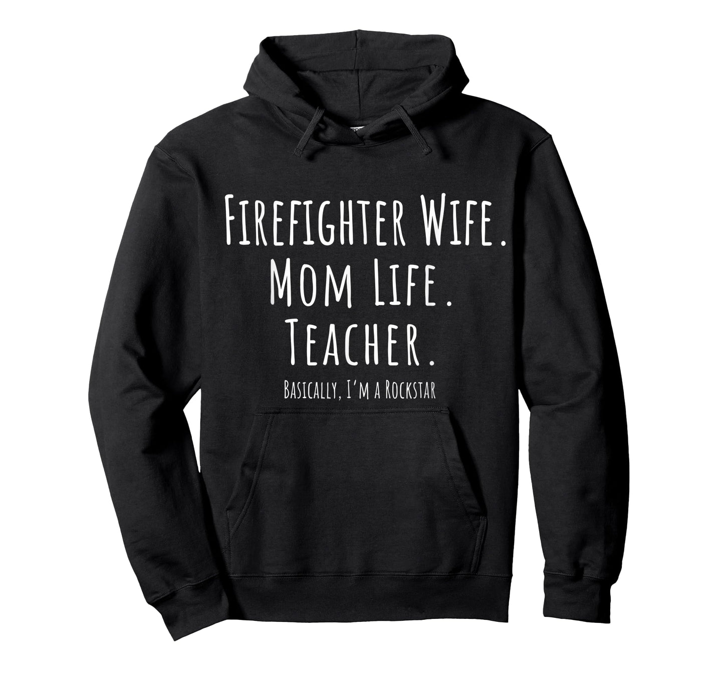 Thin Red Line Rockstar Firefighter Wife Mom Life Teacher T-Shirt