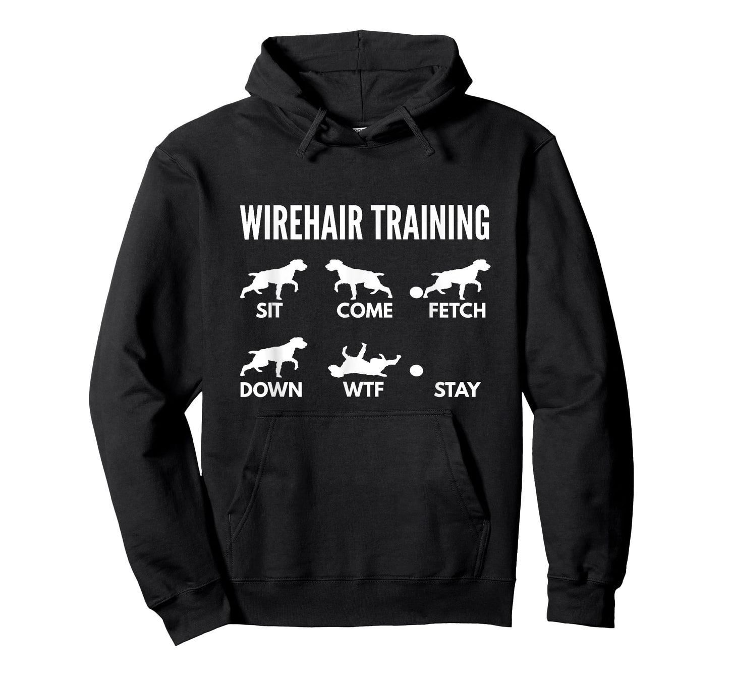 German Wirehaired Pointer Training Gifts Unisex Adult Dog Owners T-Shirt, Black, Small, Short Sleeve, Classic Fit, Cotton 60% Polyester 40%
