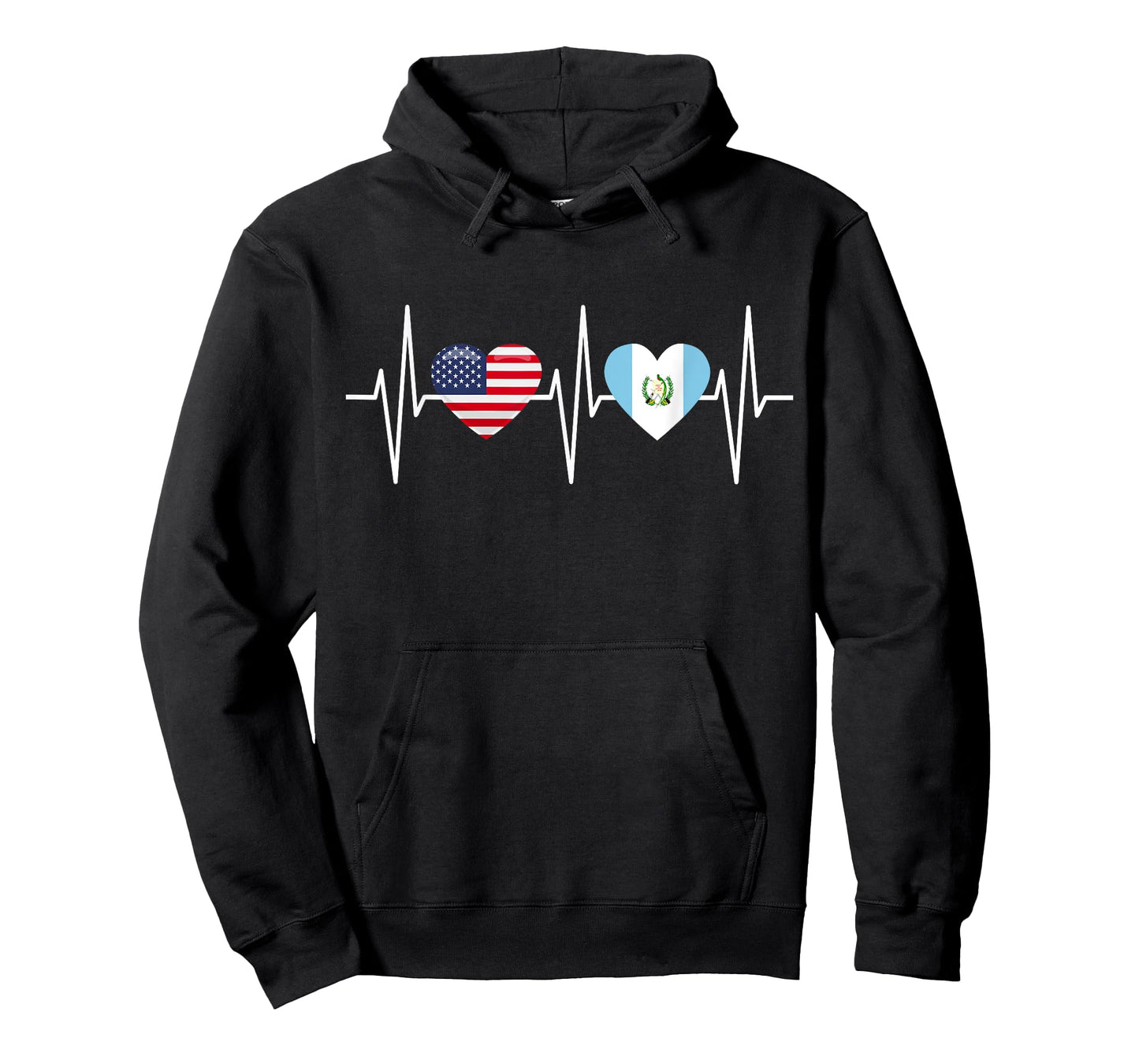 USA Guatemala Shirt Heartbeat America Guatemalan Flag Heart T-Shirt