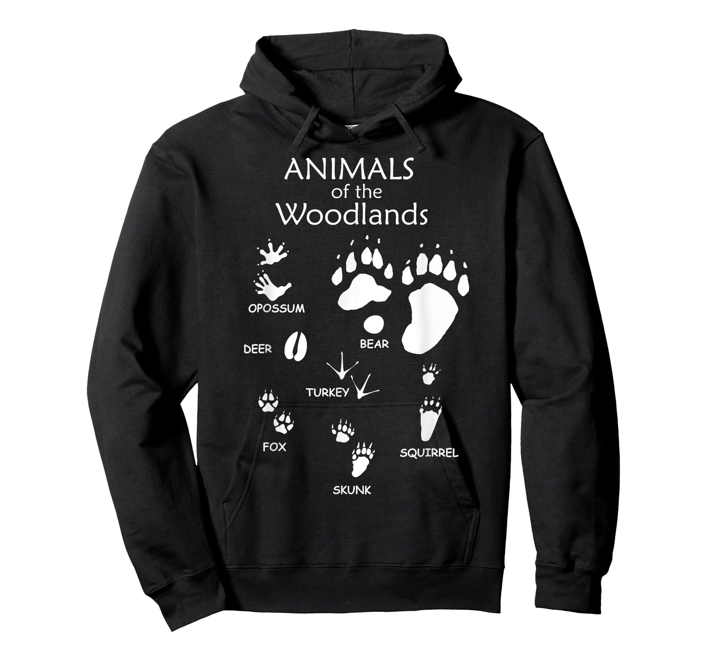 Woodland Cute Animal Paw Print Shirt, Bear Fox Skunk Turkey T-Shirt