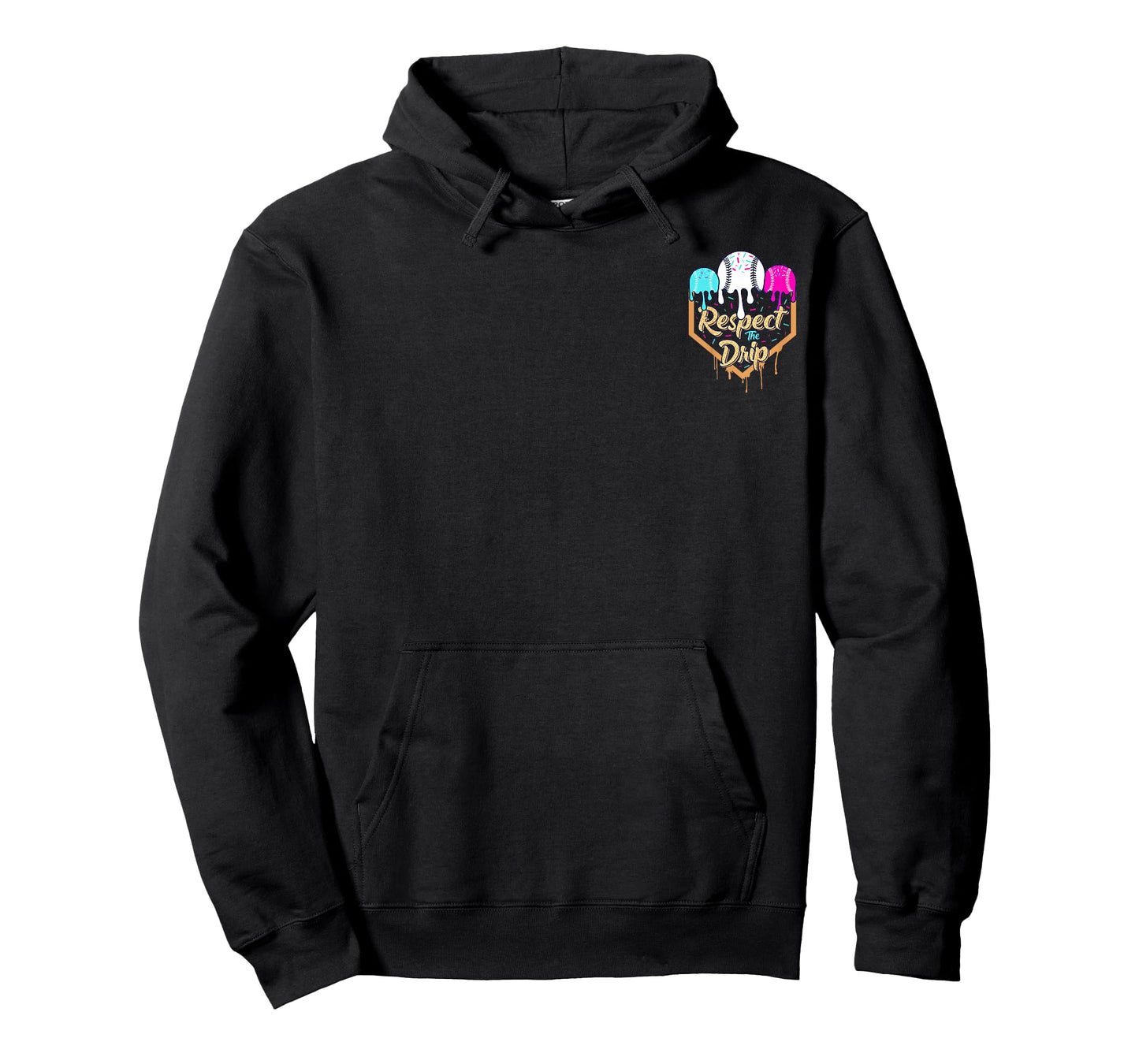 Baseball Drip Boys Ice Cream Waffle Home Plate Respect Drip T-Shirt