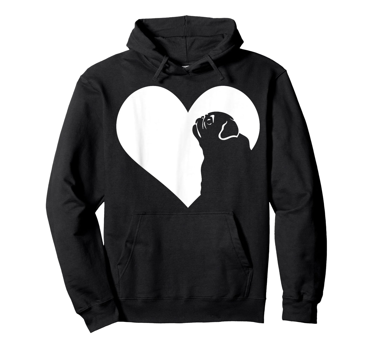 Dog Pug Heart Silhouette - Pug T-Shirt for Men Women Girls Kids