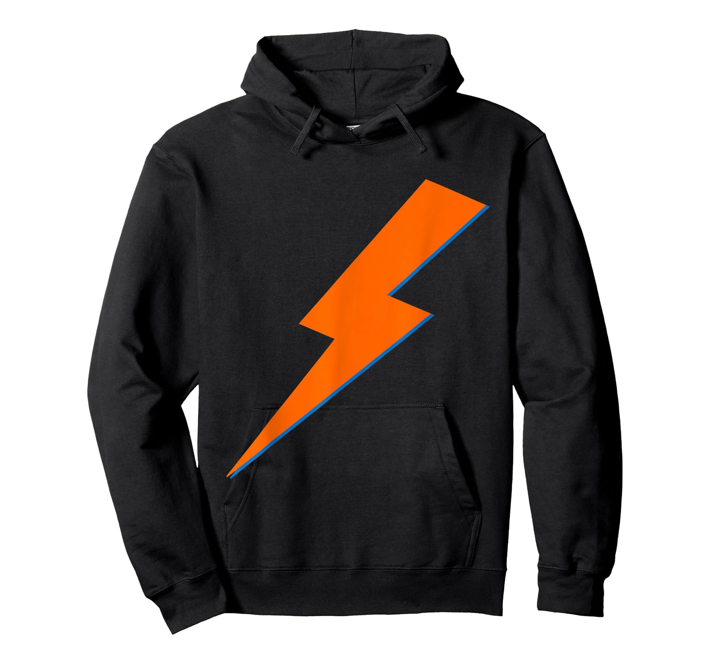 Cool Orange Blue Lightning Bolt Print T-Shirt