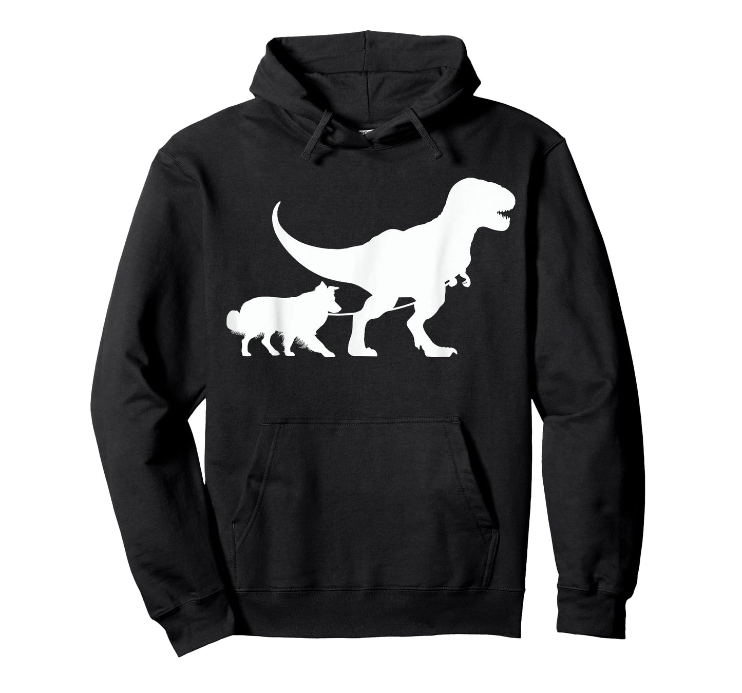 T-Rex Walking a Dog Funny Border Collie Dad Dog Lovers T-Shirt