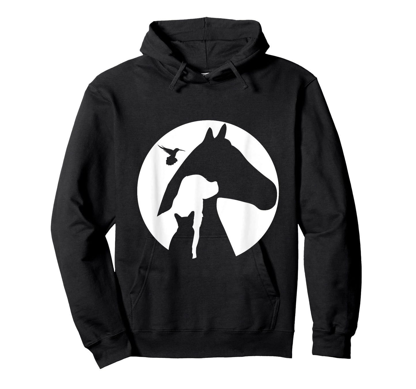 Animal Silhouette Cat Dog Horse Bird Hummingbird Men Women Girls Kids T-Shirt