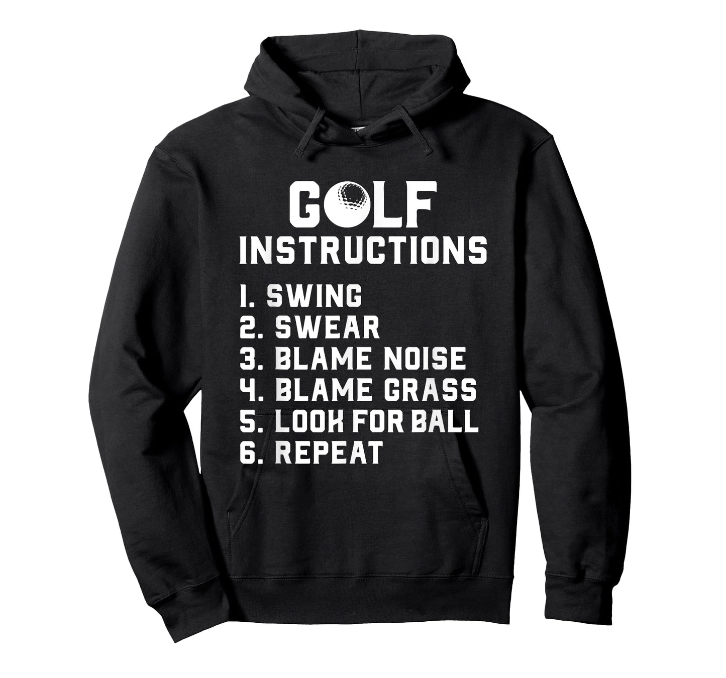 Golf Instructions - Swing, Swear, Blame Wind Grass Repeat T-Shirt