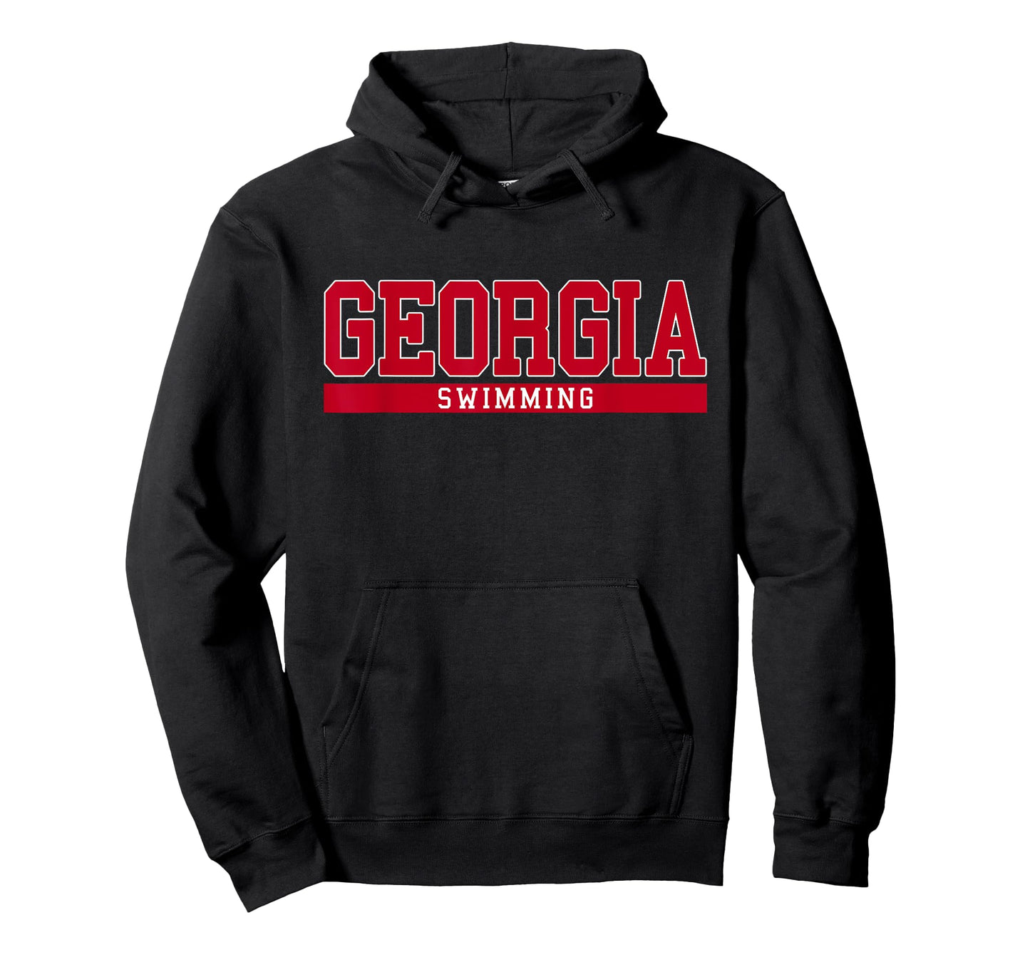 Georgia Swimming T-Shirt - Black, Unisex, Short Sleeve, Modern, Crew Neck, T-Shirt, Swimming Enthusiasts
