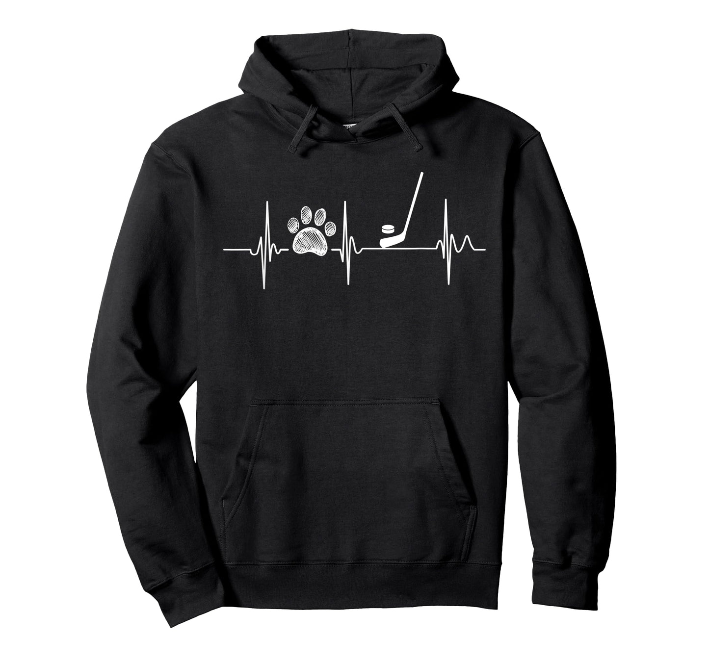 Hockey Heartbeat Dog Cat Paw Print Heartbeat T-Shirt
