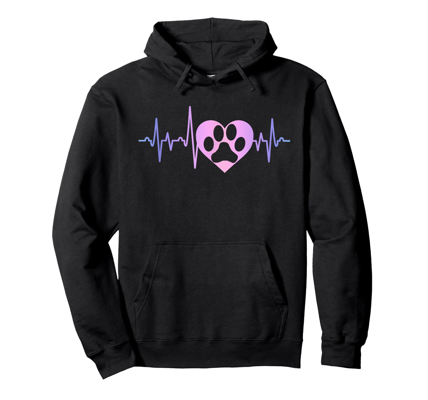 Dog Paw Print Heartbeat EKG Funny Dog Lover Heart Graphic T-Shirt for Men Women Kids