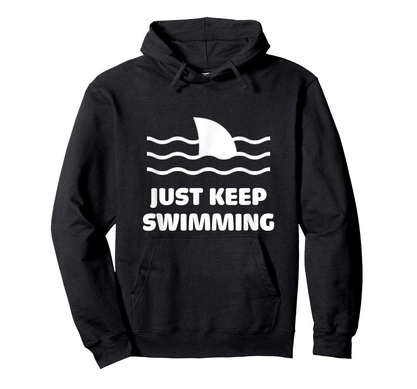 Just Keep Swimming Swim Sport Swimmer Shark Fin Surfer Beach T-Shirt