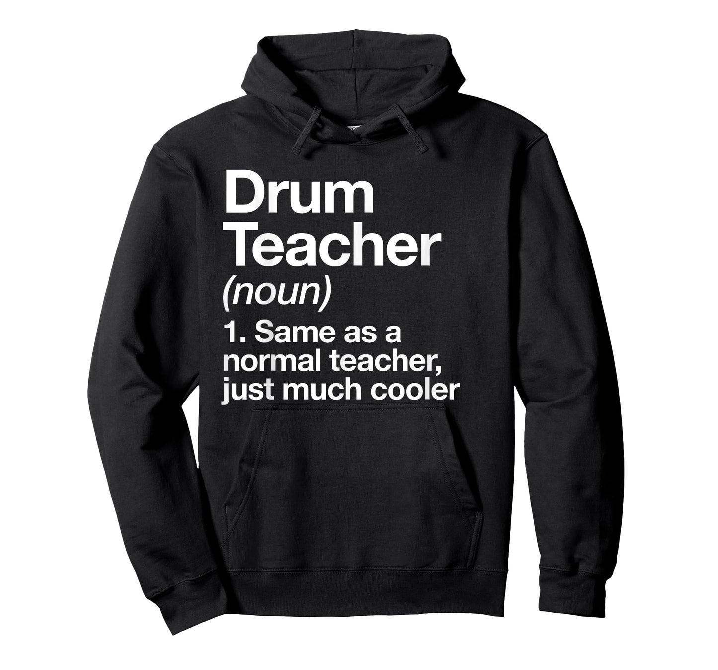 Drum Teacher Typography Tees Music Teacher Definition T-Shirt Funny Musician Tee Black Unisex-Adults Small Classic Fit Short Sleeve