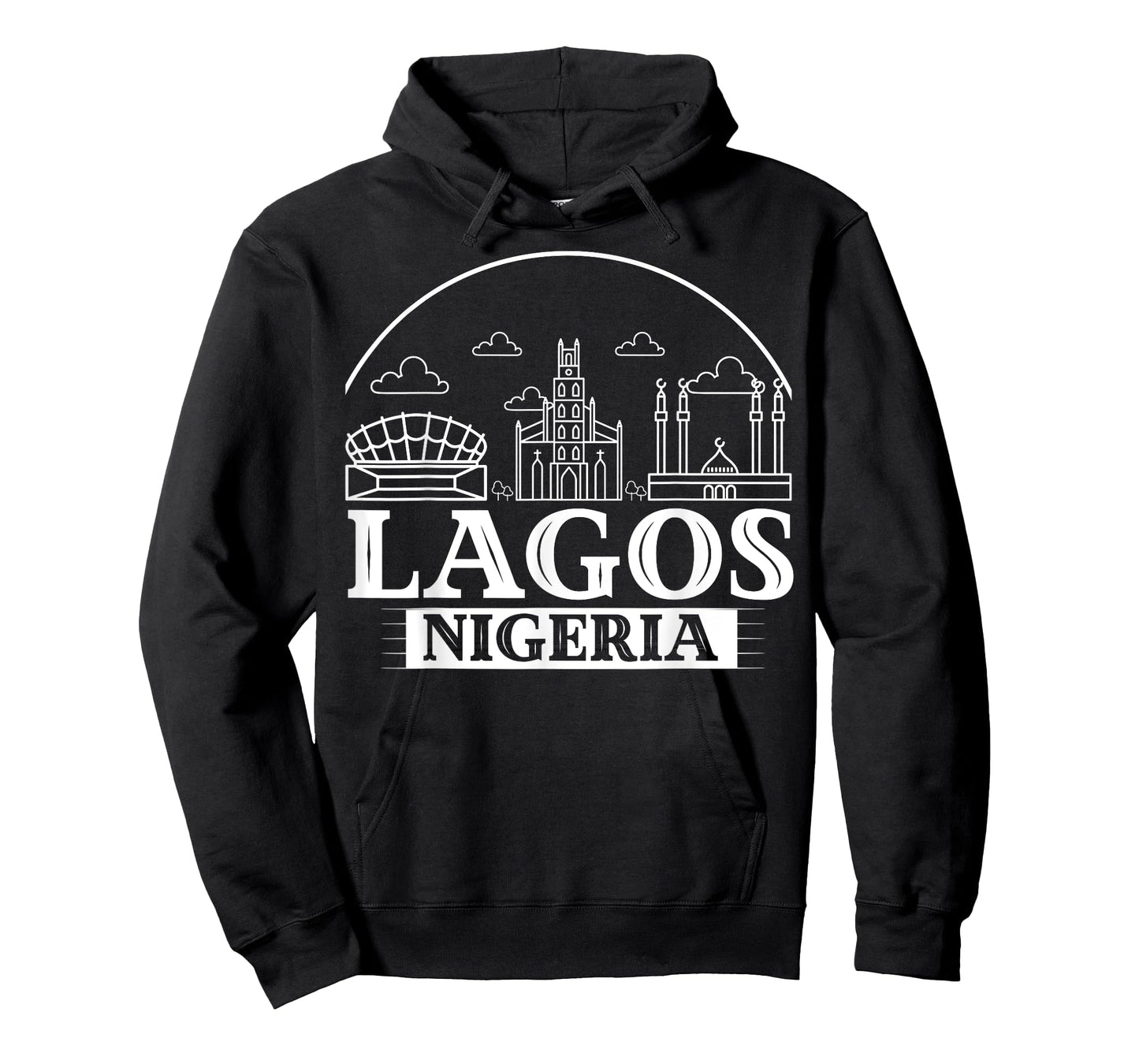 Lagos Nigeria City Skyline Map Travel T-Shirt