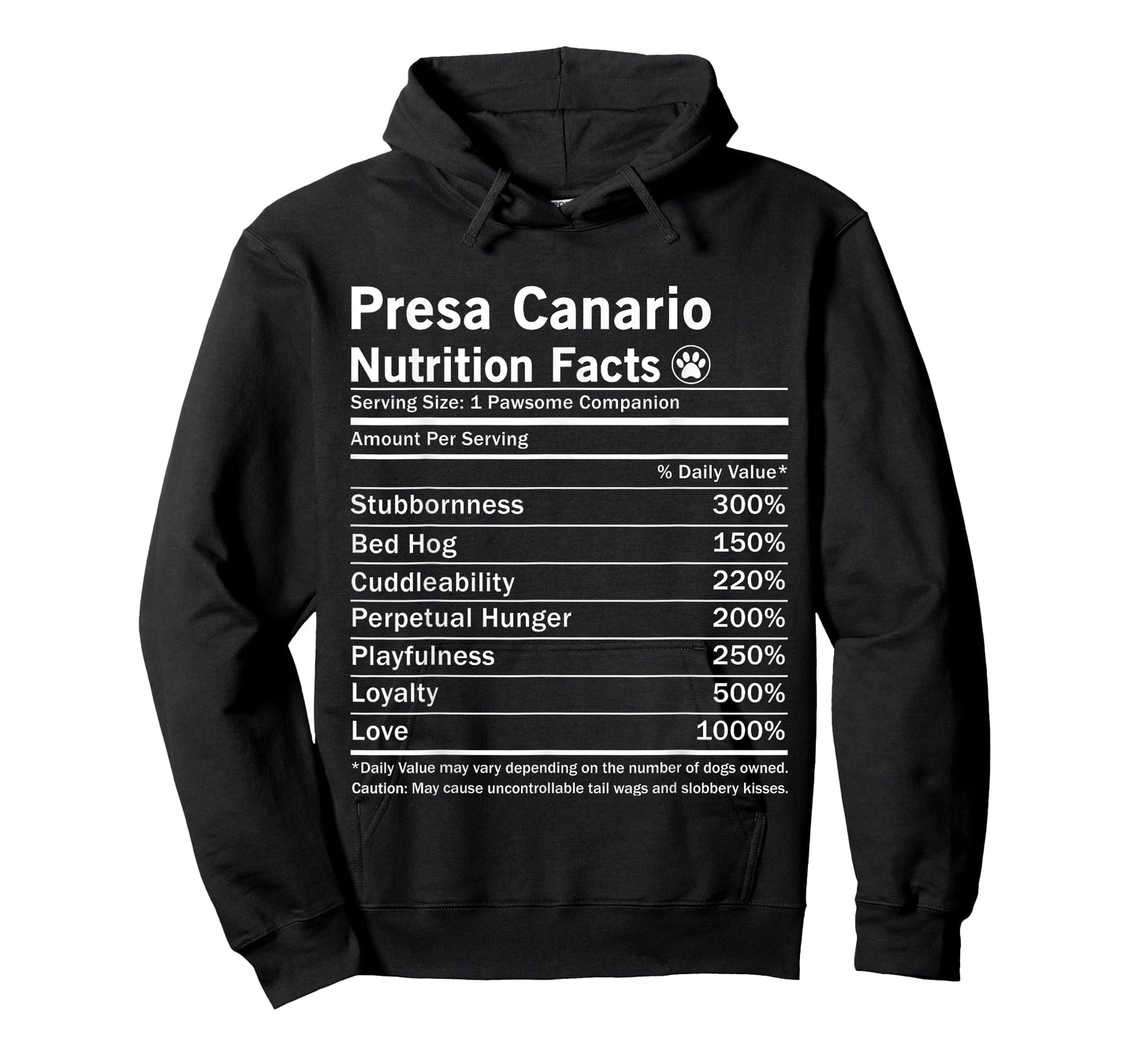 Presa Canario Dog Nutrition Facts Funny T-Shirt