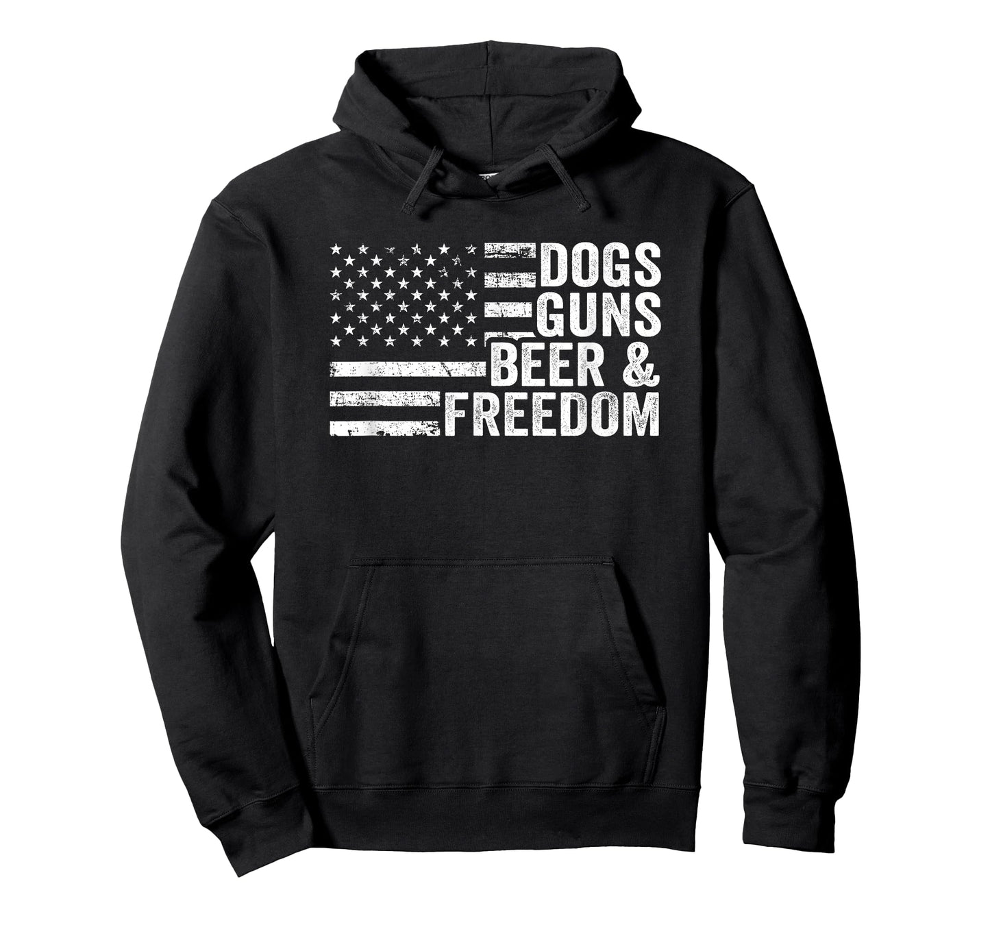 DOGS GUNS & BEER FREEDOM - Pro Gun - Dog Lover - USA Flag Women Men T-Shirt