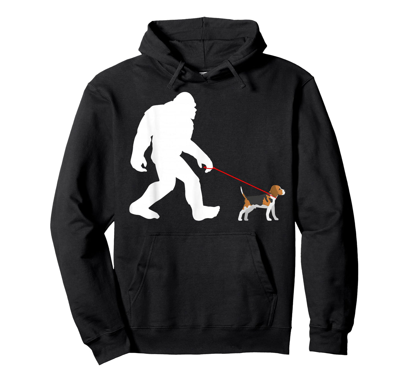 Bigfoot Walking Beagle Sasquatch with Beagle Dog T-Shirt